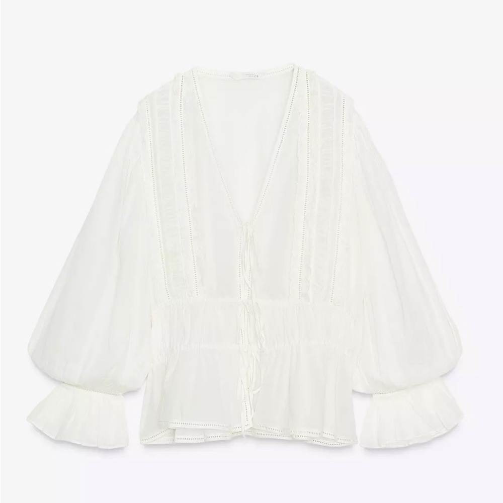 ZARA ROMANTIC SHIRT LACE ZW COLLECTION - Picture 5 of 8